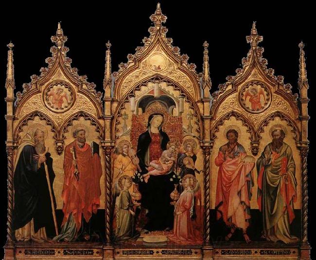 unknow artist Madonna and Child Enthroned with Saints Norge oil painting art